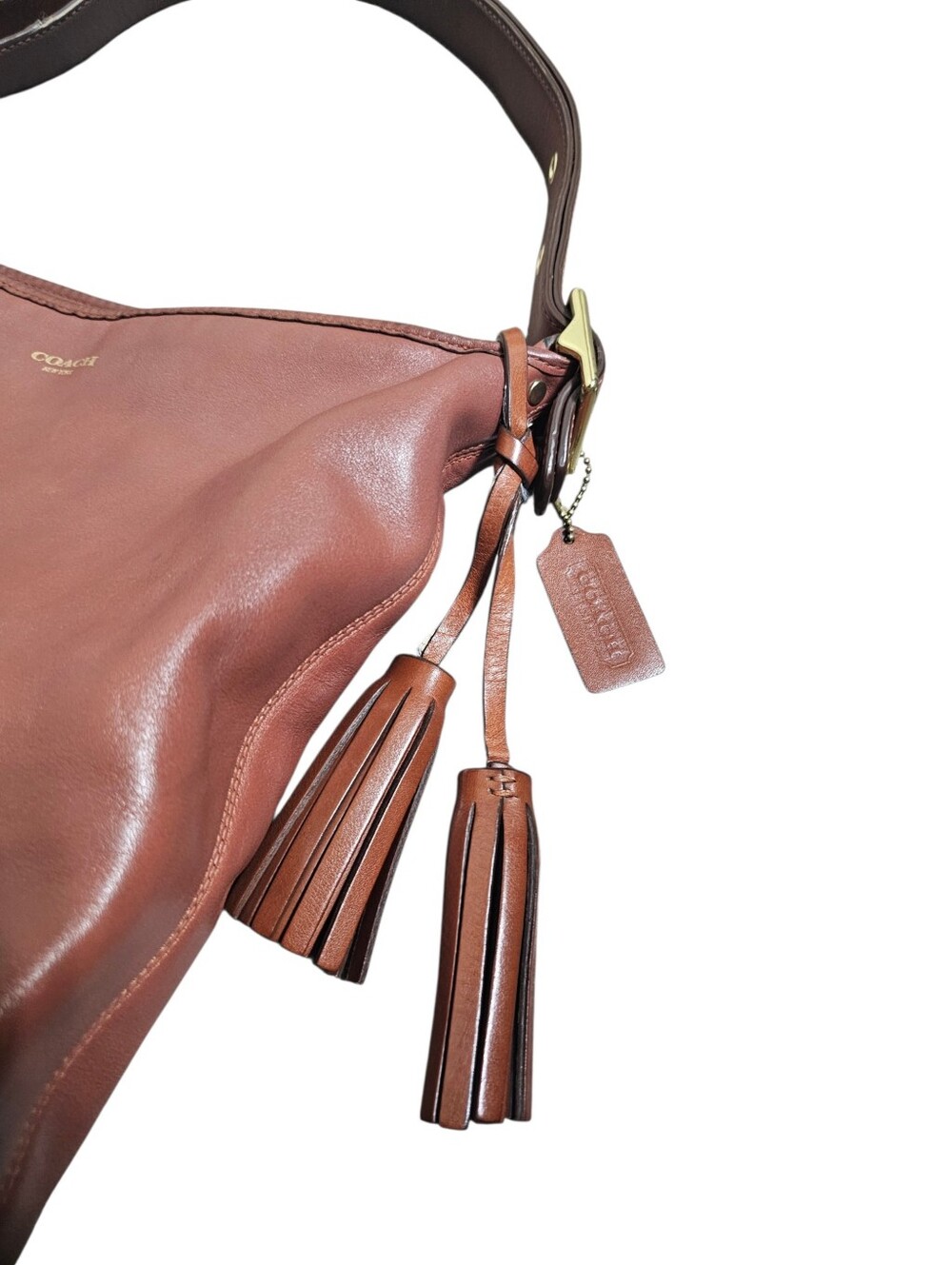 COACH Legacy Tassel Duffle 19889 Leather Brown Shoulder/Crossbody Bag - Picture 10 of 12